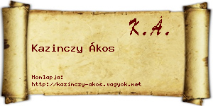 Kazinczy Ákos névjegykártya