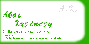 akos kazinczy business card